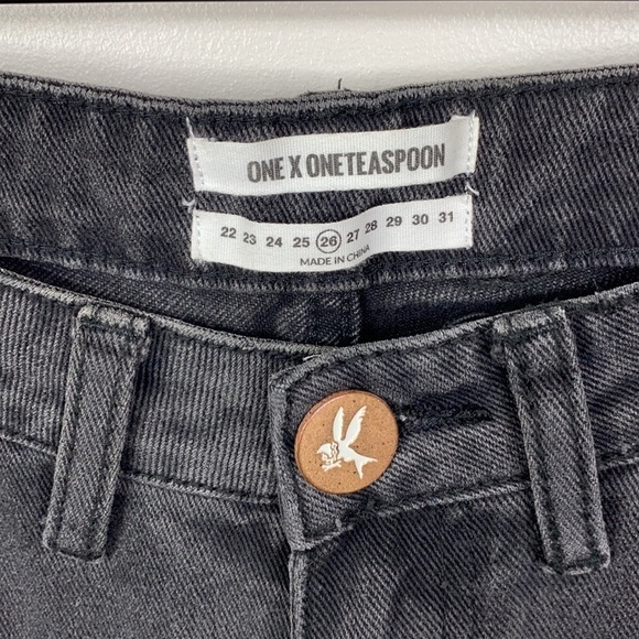ONE TEASPOON Freebird Basalt Black Denim Jeans - Picture 4 of 11